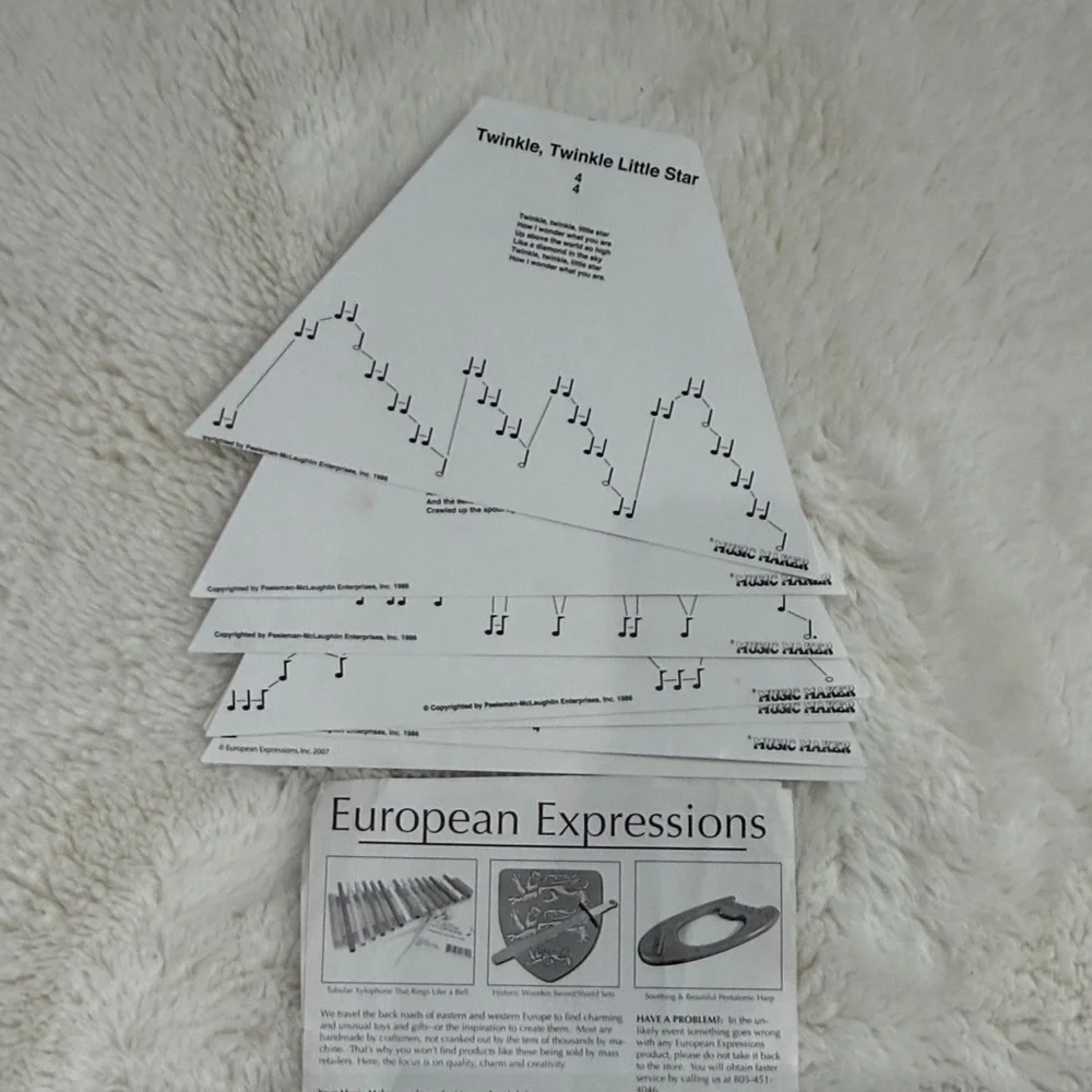 European Expressions Style Lap Harp in Natural Wood with Red Tuning Pins - Picture 9 of 17